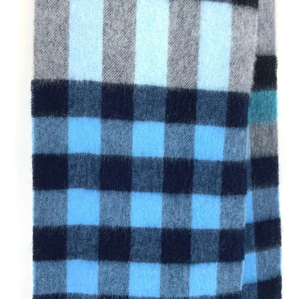 Ballantrae Edinburgh 100% Lambswool Recttungular Scarf Blue and Black